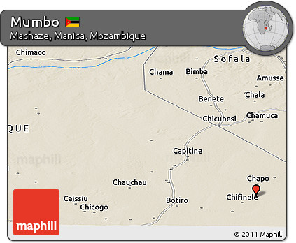 Shaded Relief Panoramic Map of Mumbo
