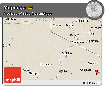 Shaded Relief Panoramic Map of Mupengo