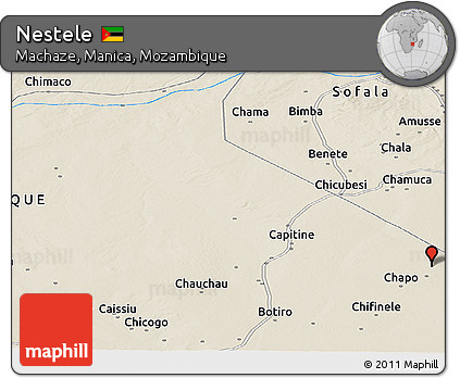 Shaded Relief Panoramic Map of Nestele