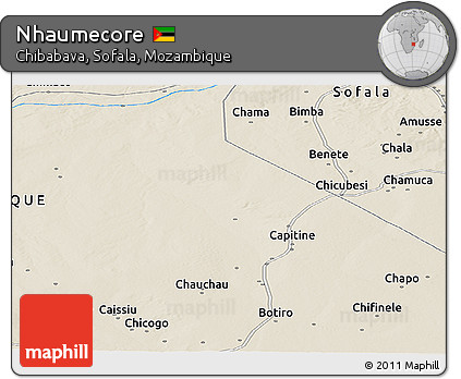 Shaded Relief Panoramic Map of Nhaumecore
