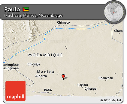 Shaded Relief Panoramic Map of Paulo