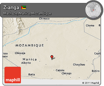 Shaded Relief Panoramic Map of Zianga
