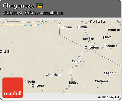 Shaded Relief Panoramic Map of Cheganaze