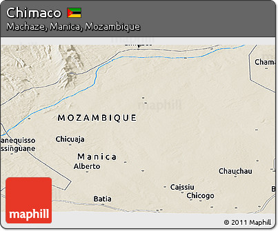 Shaded Relief Panoramic Map of Chimaco