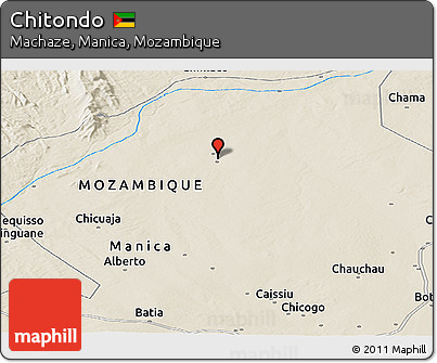 Shaded Relief Panoramic Map of Chitondo