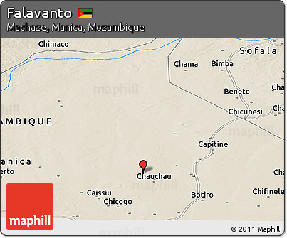 Shaded Relief Panoramic Map of Falavanto