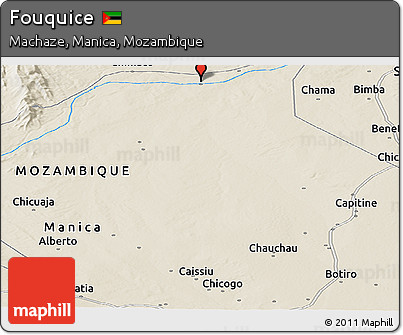 Shaded Relief Panoramic Map of Fouquice