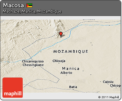 Shaded Relief Panoramic Map of Macosa