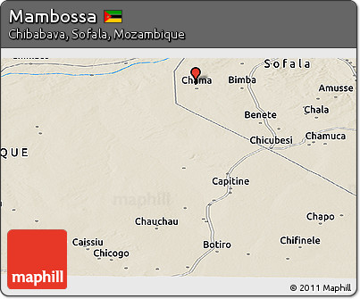 Shaded Relief Panoramic Map of Mambossa