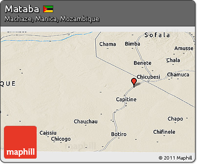 Shaded Relief Panoramic Map of Mataba