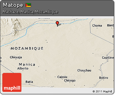 Shaded Relief Panoramic Map of Matope