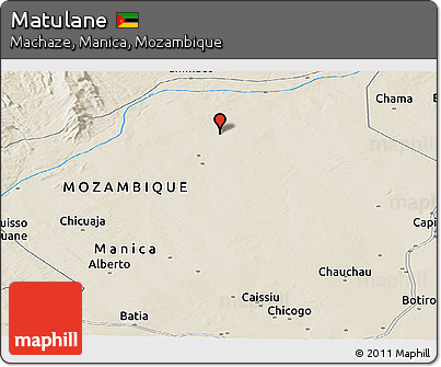 Shaded Relief Panoramic Map of Matulane