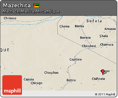 Shaded Relief Panoramic Map of Mazechita