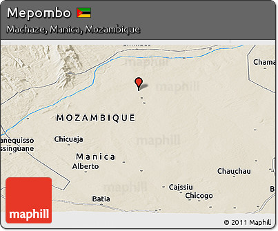 Shaded Relief Panoramic Map of Mepombo