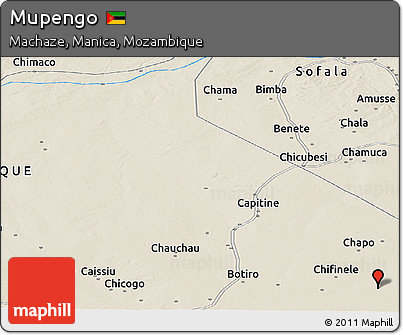 Shaded Relief Panoramic Map of Mupengo