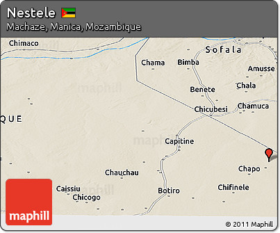Shaded Relief Panoramic Map of Nestele