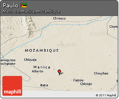 Shaded Relief Panoramic Map of Paulo