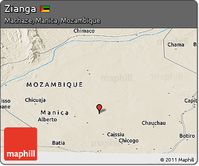 Shaded Relief Panoramic Map of Zianga
