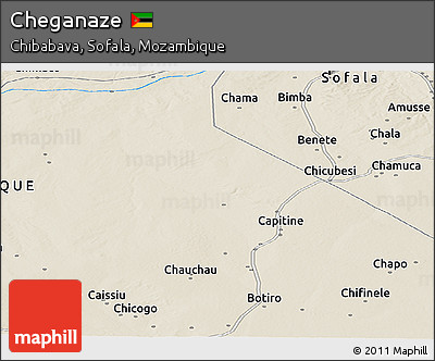 Shaded Relief Panoramic Map of Cheganaze