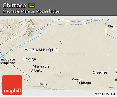 Shaded Relief Panoramic Map of Chimaco