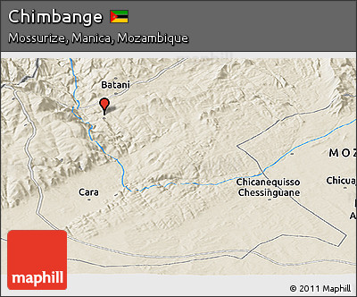 Shaded Relief Panoramic Map of Chimbange