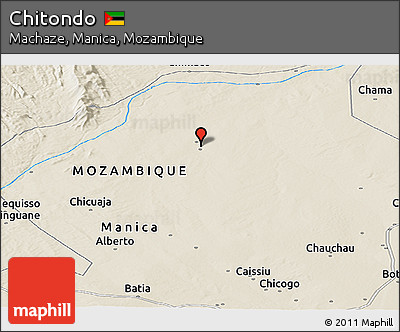 Shaded Relief Panoramic Map of Chitondo
