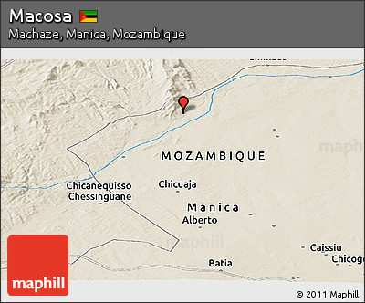 Shaded Relief Panoramic Map of Macosa