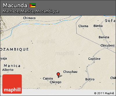 Shaded Relief Panoramic Map of Macunda