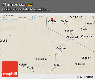 Shaded Relief Panoramic Map of Mambossa