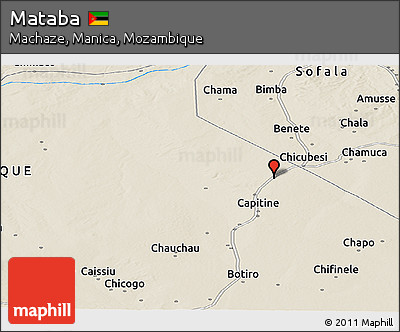 Shaded Relief Panoramic Map of Mataba
