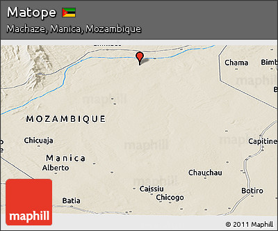Shaded Relief Panoramic Map of Matope