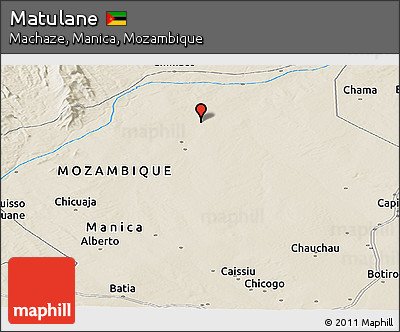 Shaded Relief Panoramic Map of Matulane