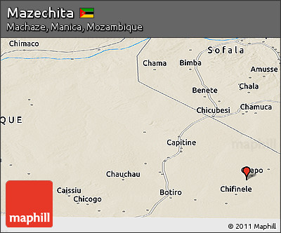Shaded Relief Panoramic Map of Mazechita