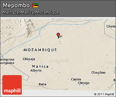 Shaded Relief Panoramic Map of Mepombo