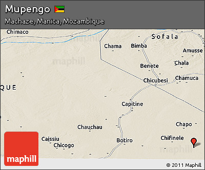 Shaded Relief Panoramic Map of Mupengo