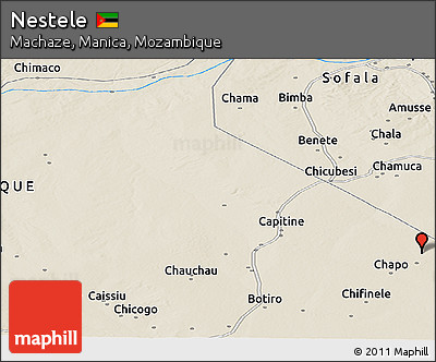 Shaded Relief Panoramic Map of Nestele