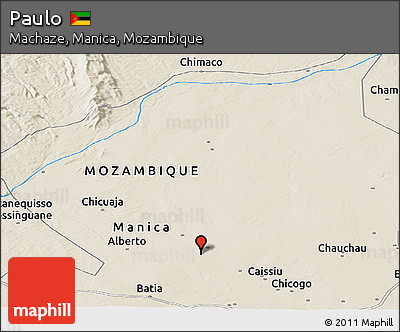 Shaded Relief Panoramic Map of Paulo