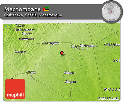 Physical 3D Map of Machombane