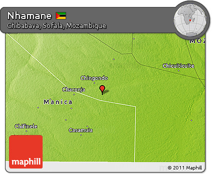 Physical 3D Map of Nhamane