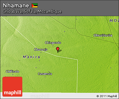 Physical 3D Map of Nhamane