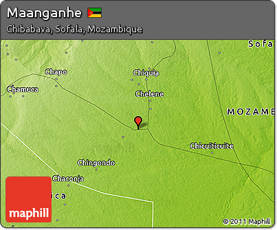 Physical 3D Map of Maanganhe