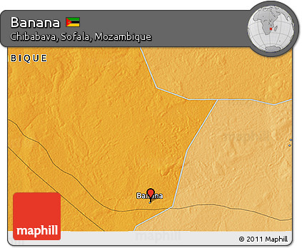 Political 3D Map of Banana
