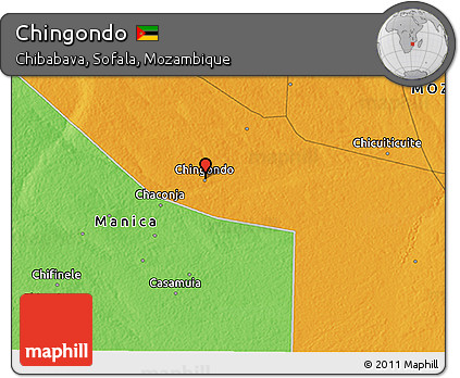 Political 3D Map of Chingondo