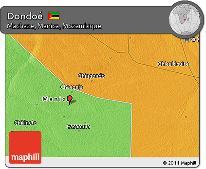 Political 3D Map of Dondoé