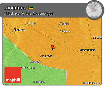 Political 3D Map of Languene