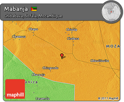 Political 3D Map of Mabanja