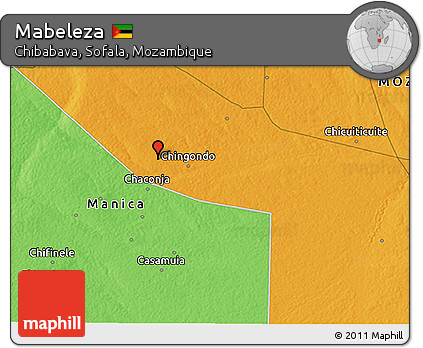 Political 3D Map of Mabeleza