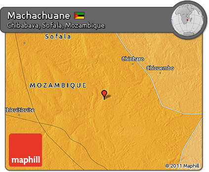 Political 3D Map of Machachuane