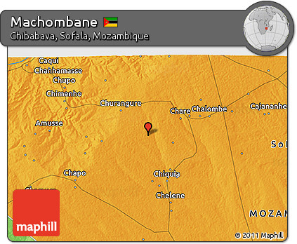 Political 3D Map of Machombane