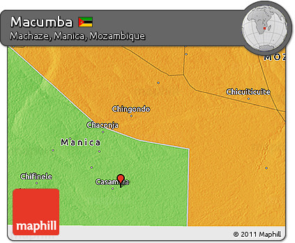 Political 3D Map of Macumba